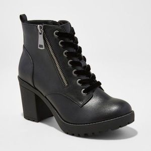 Mossimo Krissi Lace Up Heel Lug Booties